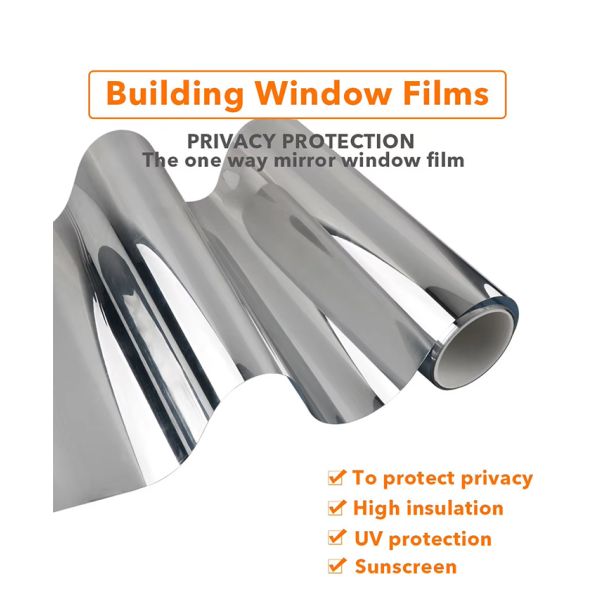 Building Privacy Window Film One Way Mirror Reflective Window Film Glass Foil Silver Insulation