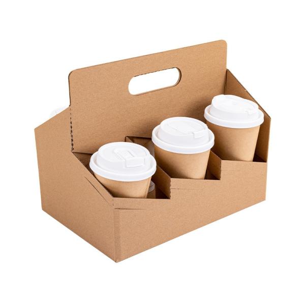 200*90*250 Customized Disposable Hot Drink Holder Coffee Paper Cup Takeout Cup Holder