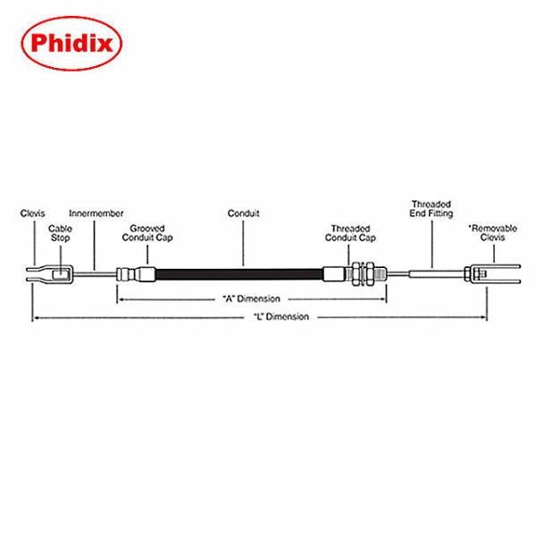 Pull-Only Brake Control Cable With U Fork End Rod