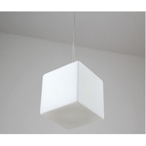 Modern Cubi Pendant Lamp milk white cubic glass cube Suspension Light（WH-MI-334）