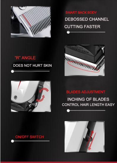 Titanium Black 220V 6 In 1 Corded Hair Beard Trimmer