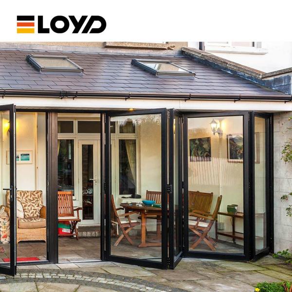 Custom Balcony Aluminum Folding Door Frame Southwestern Folding Patio Glass Doors For Villa Rooms