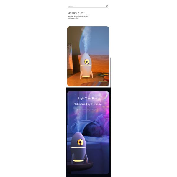 Mini Rocket Design USB Ultrasonic Aromatherapy Air Humidifier Heavy Fog For Home And Car