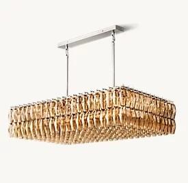 Plafond monté en laiton LED Foyer Chandelier Foyer Lumières Finition chrome moderne