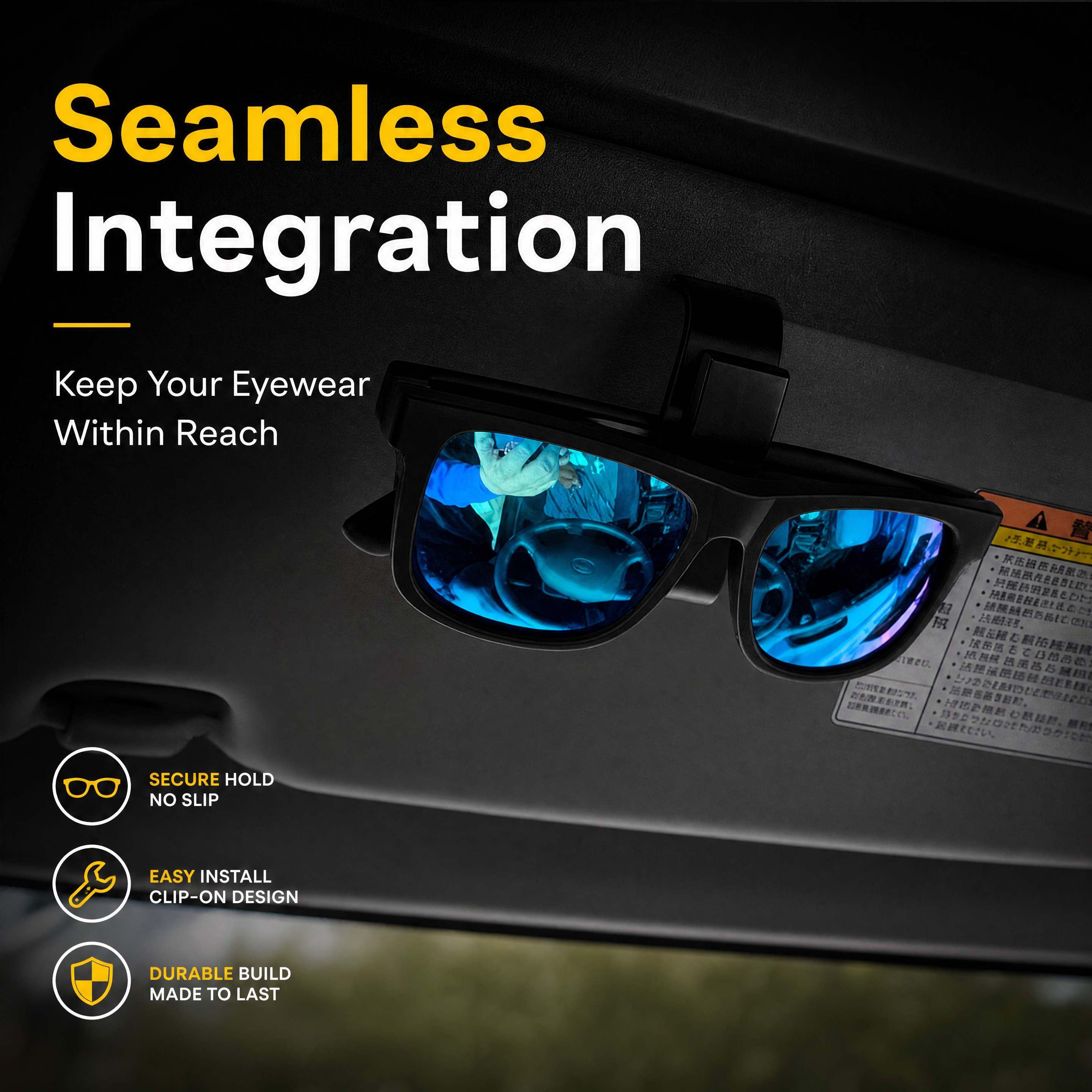 Vehicle 3D Printed Automotive Parts Anti Slip Visor Sunglasses Clip For Organization