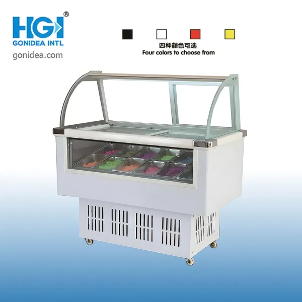 Commercial Direct Cooling Freezer with 158 Liter Capacity R290 Refrigerant and Curved Glass Door
