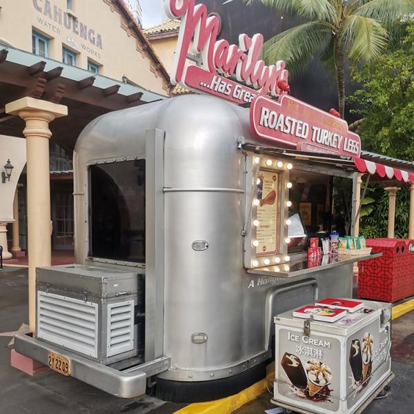 Remorque de nourriture de cuisine Mobile pour boissons froides, voiture de restauration multifonctionnelle, remorque de collation