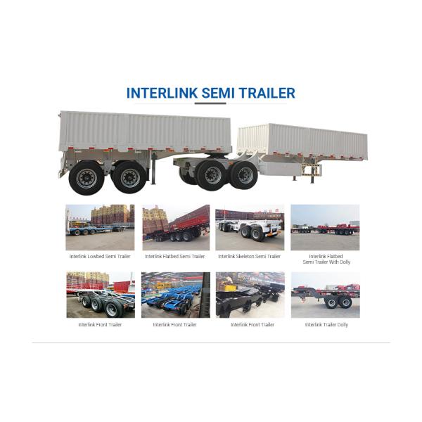 40 тонн 45 60 кубических U-типа тандемный наклонный трейлер с тандемным гидравлическим подъемником и конструкцией