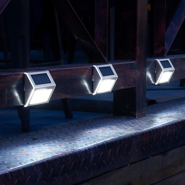 Waterproof Solar Light Power Stair LED Solar Step Fence Lights for Garden Yard Pathway