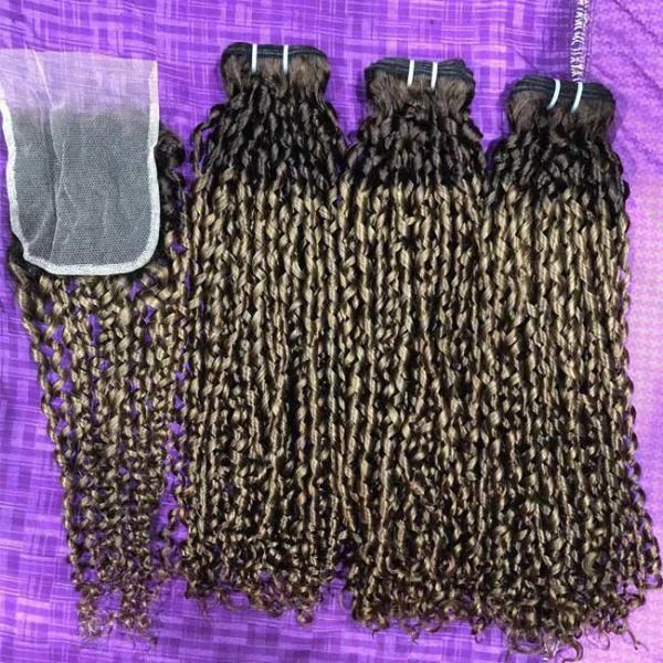 Cabelo humano duplo desenhado brasileiro Pixie Funmi Bouncy Curls com fechamento