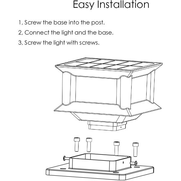 Водоустойчивый солнечный штендер IP65 освещает на открытом воздухе лампу крышки столба 6000K