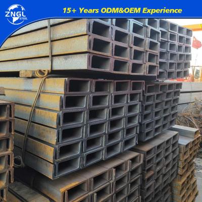 Q235 Q345 Acier à chaud laminé à U-Beam, d'une épaisseur de tige de 6 mm à 16 mm et d'une longueur de 6 à 12 m
