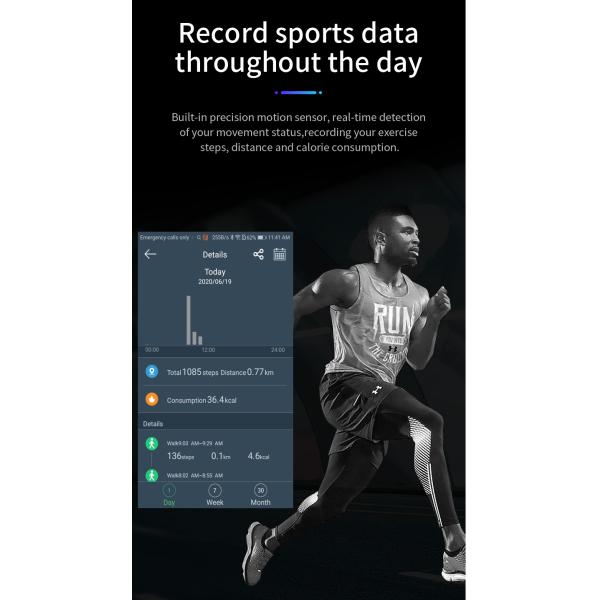 Corazón Rate Blood Pressure 1.3inch del oxígeno de la sangre del Smart Watch del Smart Watch del silicón F75