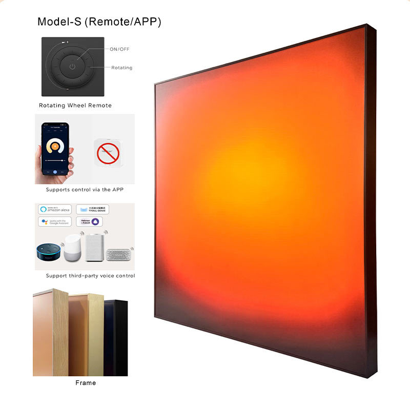 Dusk Red Backlit Acrylic Light Box – Matte Black Frame Smart Wall Light