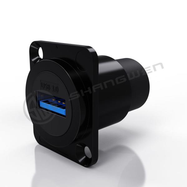 USB 3.0 Black Dustproof 9-Pin Audio Video Connection Male Female Connector Panel Mounting D-Type Metal Female Socket