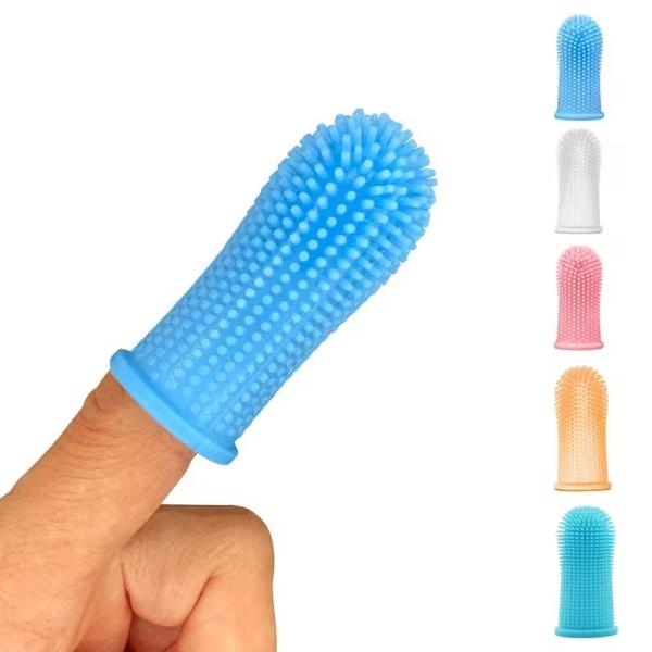Brosse à dents douce pour chien Brosse à doigts en silicone Brosse à doigts pour chiot Nettoyage des dents facile