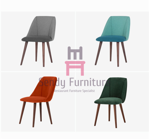 Nordic Upholstered Dining Room Chairs 6cm Plump Seater With High-Density Sponge