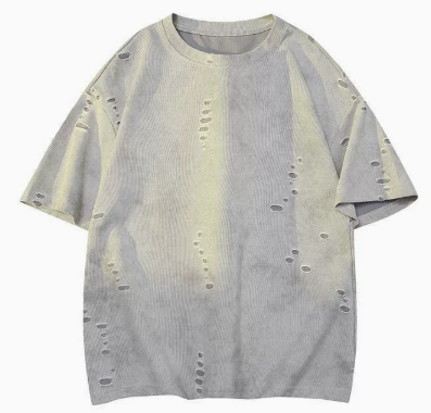 400GSM Basic Crew Neck Tee Streetwear Cotton Crew Neck T Shirt Gradient Wash