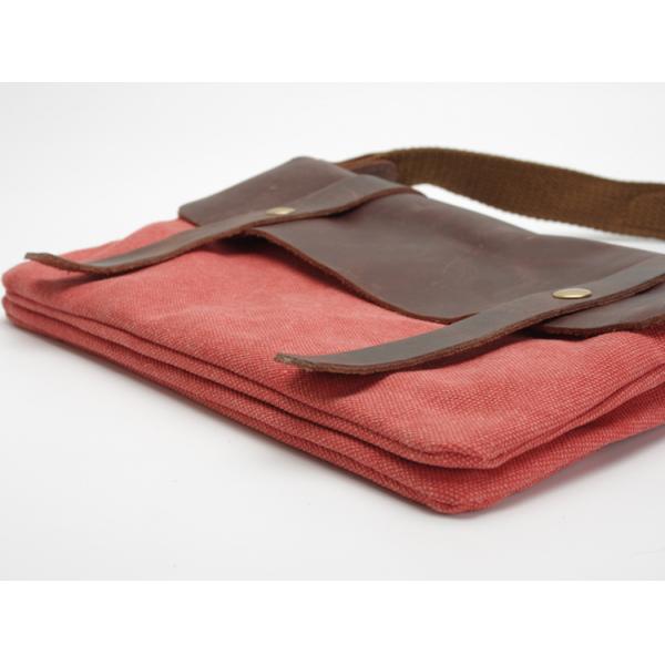 Panelled Color England Style Leather with Waxed Canvas Messenger Bag