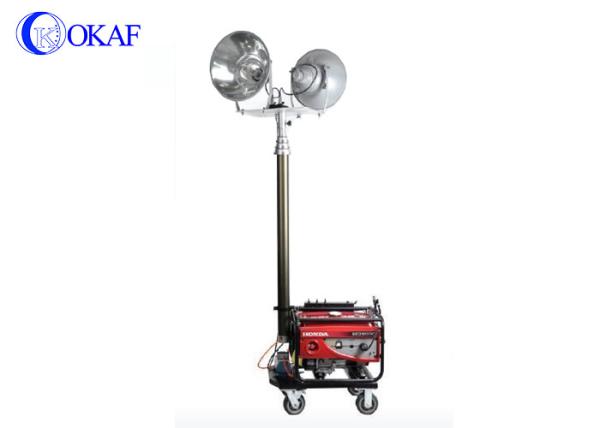 220v Pneumatic Mobile Telescoping Antenna Mast Trailer 8 Lamp Plate With Generator
