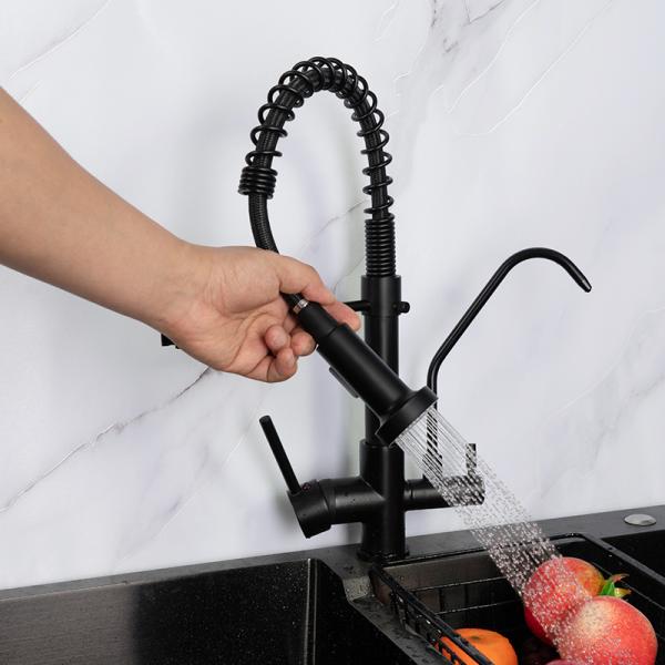Трехсторонний умный Faucet кухни 2,2 GPM 80 PSI черноты и цвета никеля