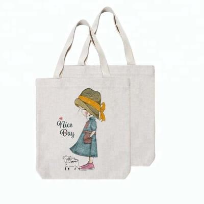 Différentes tailles de sac de magasinage en lin blanc à sublimation simple pour l'impression de logo à sublimation