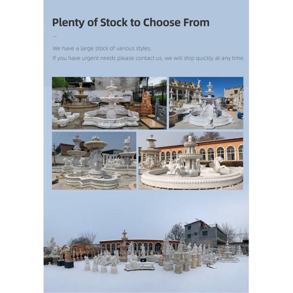 Outdoor Hand Carved White Marble Angel Statue Water Fountain