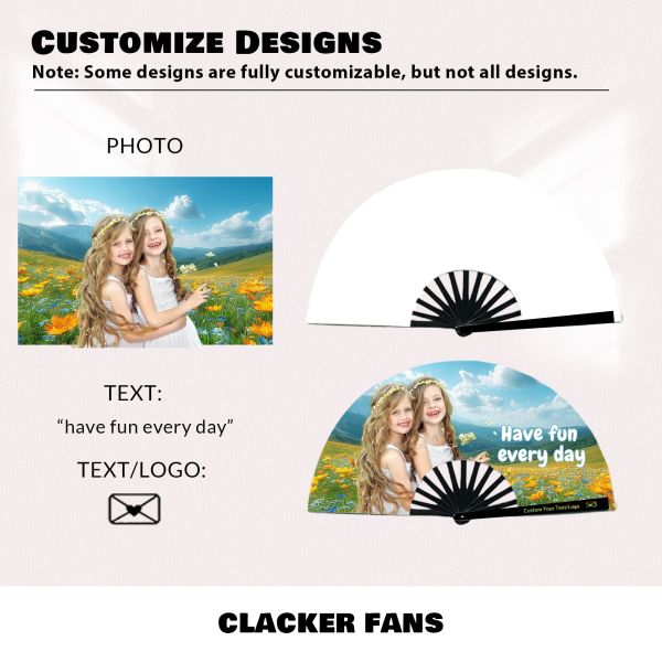 Custom Hand Fan 13Inch Folding Rave Fans Party Large Rave Folding Clack Fan