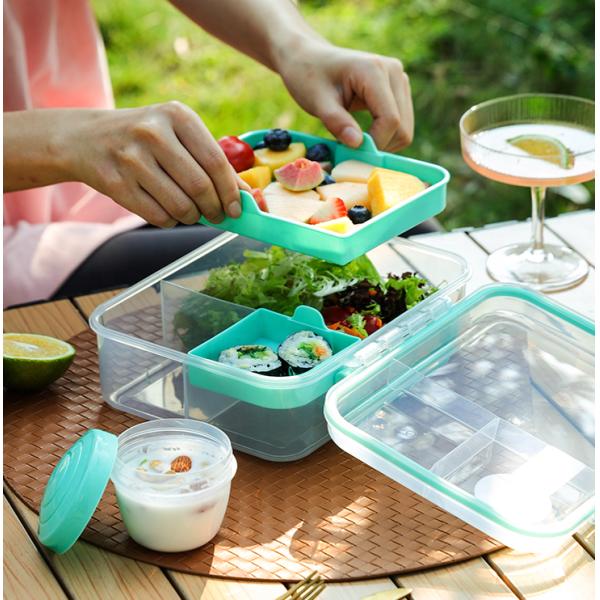 Kids Lunch Box BPA-Free Plastic Salad Container Fridge Storage Container 168*181*84 mm