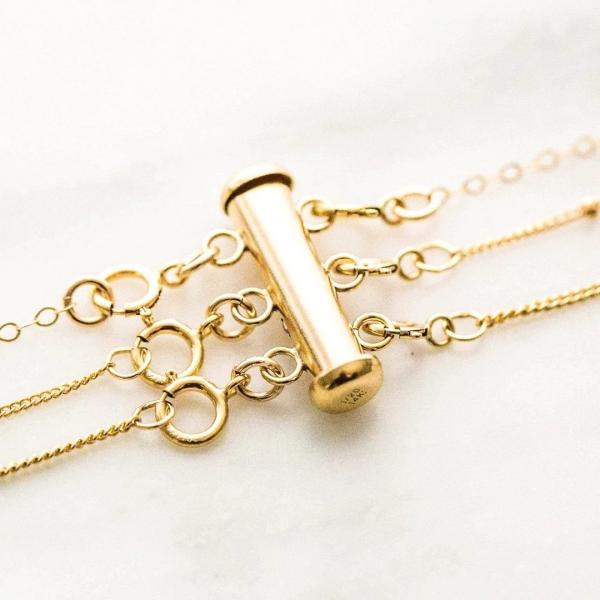 925 Sterling Silver Jewelry Newest 18K Gold Plated Layered Necklace charms