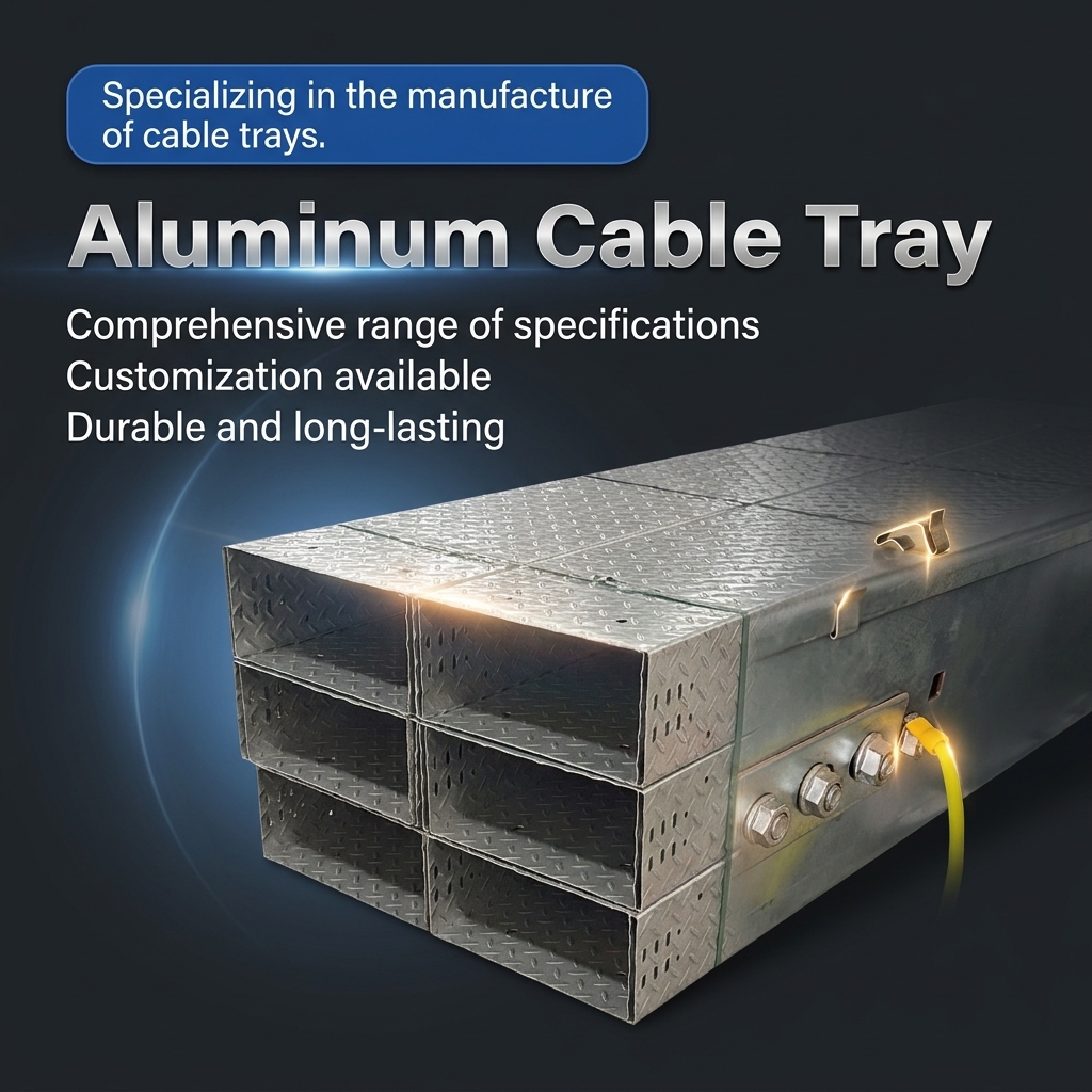 Aluminum Alloy 50mm Cable Tray Perforated Type Light Duty