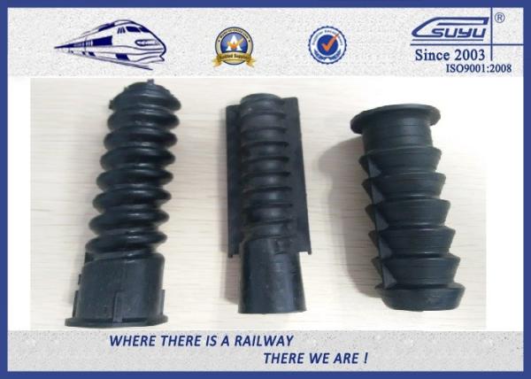 Black Plastic And Rubber Part Railway HDPE And PA66 Dowel For Screw