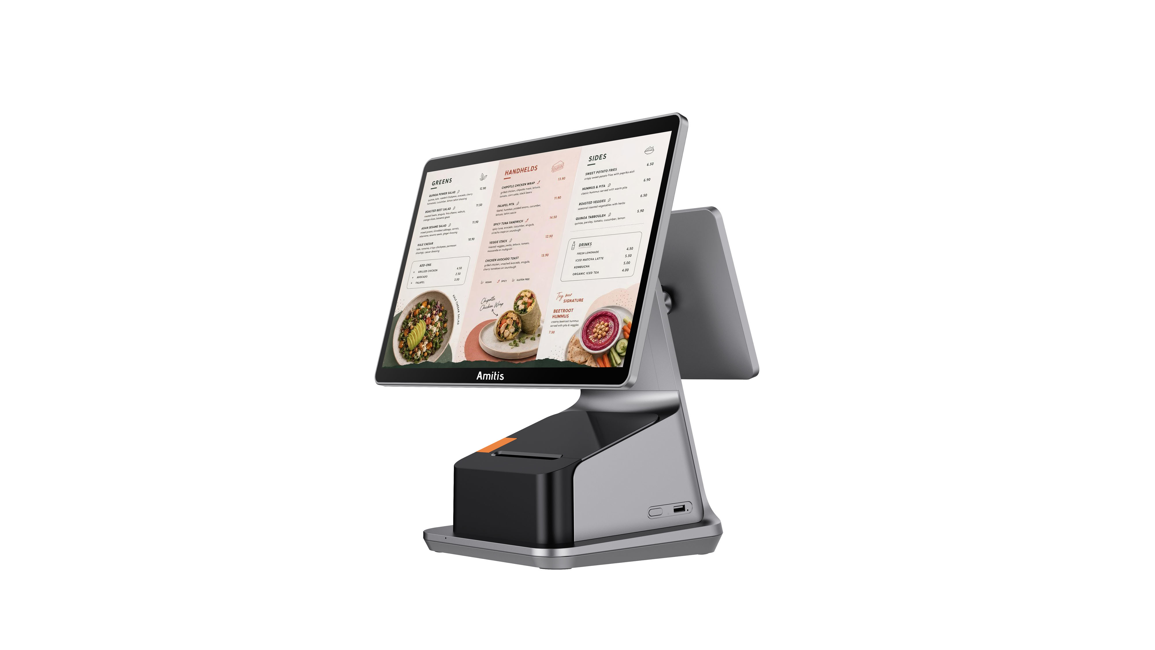 Customizable Smart Cash Register With Optional Hub Box Dual Screen Configurations