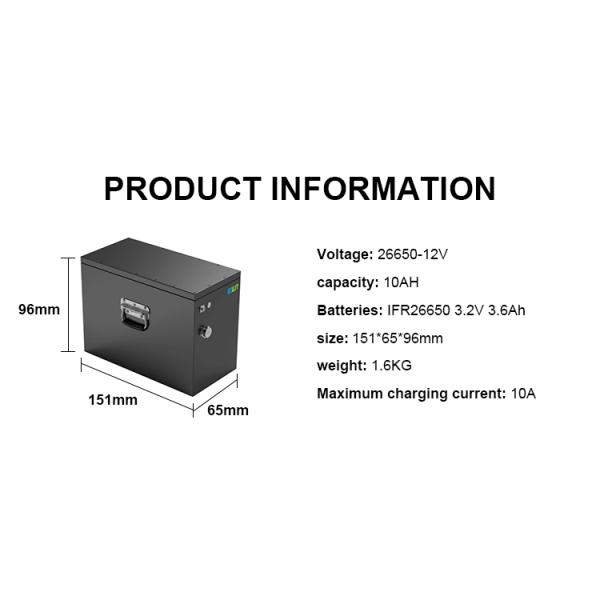 12.8v 10ah Lifepo4 Lithium Ion Iron Phosphate Battery Pack Size