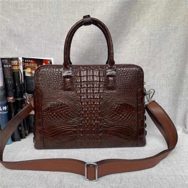 Authentic Crocodile Skin Businessmen Briefcase Laptop Handbag Genuine Exotic Alligator Leather Male Large Shoulder Bag