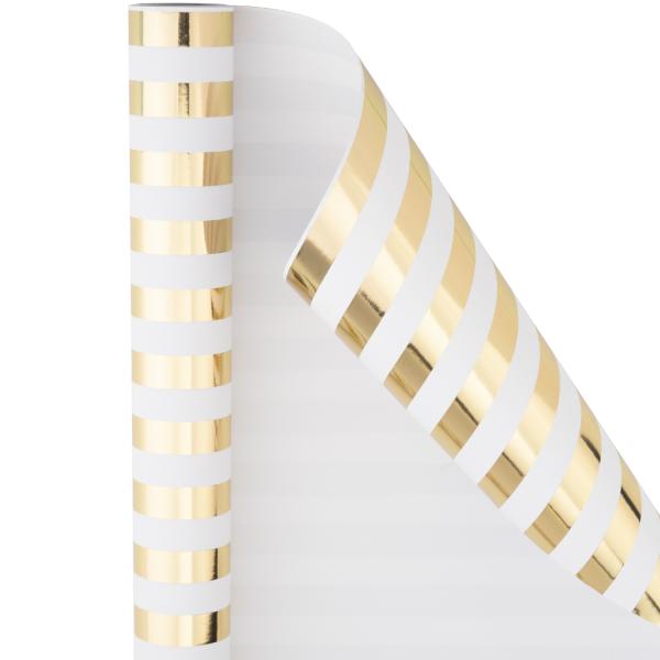 Золотой серебряный Striped Ft упаковочной бумаги листов 85GSm 30 упаковки подарка бумажный кв