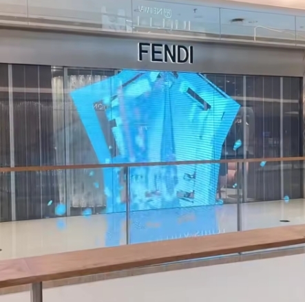 Full Color SMD2020 Transparent Grille Screens P2.6 Exhibition Hall Glass Outdoor Building Window Led Display Screen