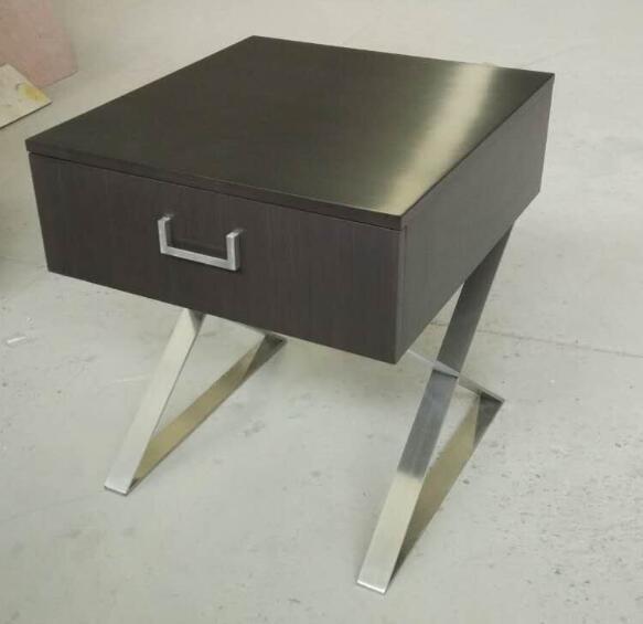 wooden night stand with metal base/bed side table, casegoods,hotel furniture NT-0084