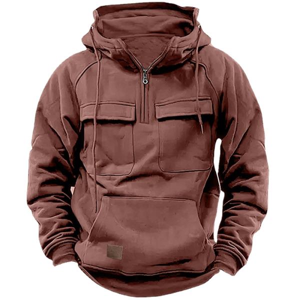 Solid Color Men's Pullover Hoodie Casual Sweatshirt Coat for Autumn and Winter R
