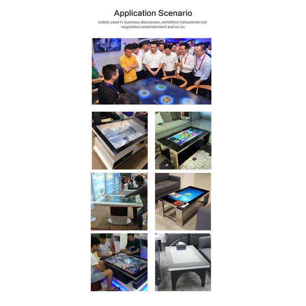 A exposição interativa X de Smart da tabela do multi toque do painel LCD de 43 polegadas deu forma para o jogo do café