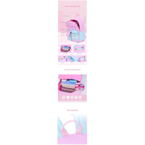 Little Kids School Bag Large Capacity Colorful Pink Custom Logo Backpack for Children