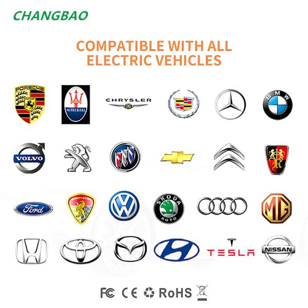 Регулируемый портативный заряжатель 16A 3.3kW Ev типа 2 зарядного кабеля EV