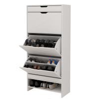 Cabinet en bois de chaussure de forces de défense principale de trois couches avec l'économiseur d'espace de porte de support de chaussure