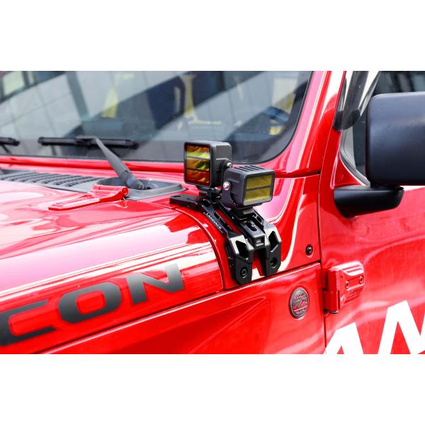 Rust-Resistant Car Windshield Spot Light Mounting Brackets for Jeep JL Aluminum Alloy
