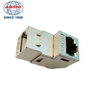 CAT5E CAT6 CAT6A através do acoplamento Keystone Jack Montagem do painel de parede Conector liga de zinco de 90 graus através do painel do módulo