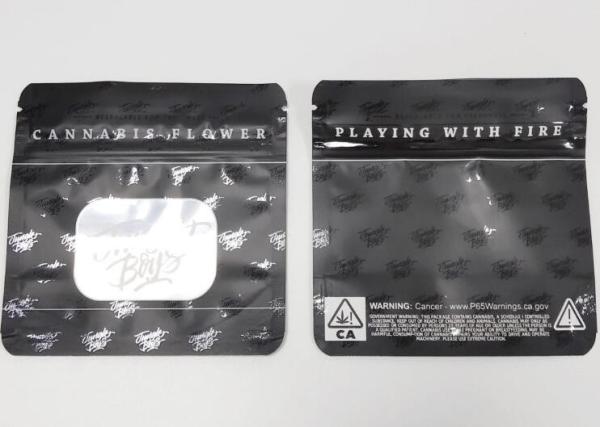 Custom k smell proof bag plastic stand up pouch with aluminum foil clear window tobacco leaf bag