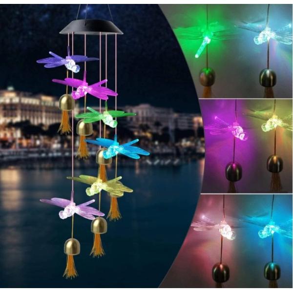 Led Indoor Hummingbird Home Decor Solar Wind Chimes Light with Customizable Options