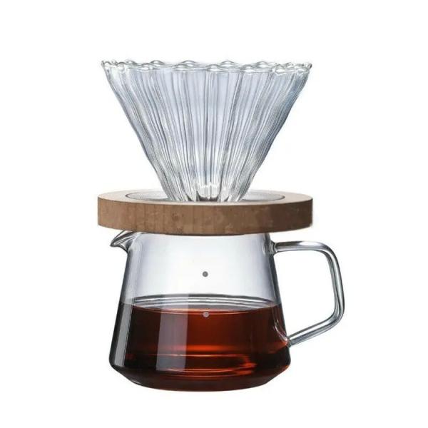 Transparent Reusable Glass Coffee Filter Funnel Dripper Coffee Tea Tools Quantity /