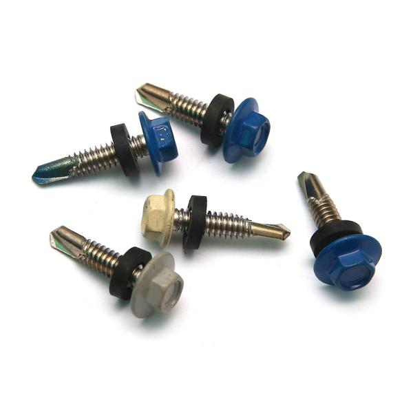 DIN7504K Self Drilling Screw 410 Stainless Steel Roofing Screws Hex Flange Painted Head