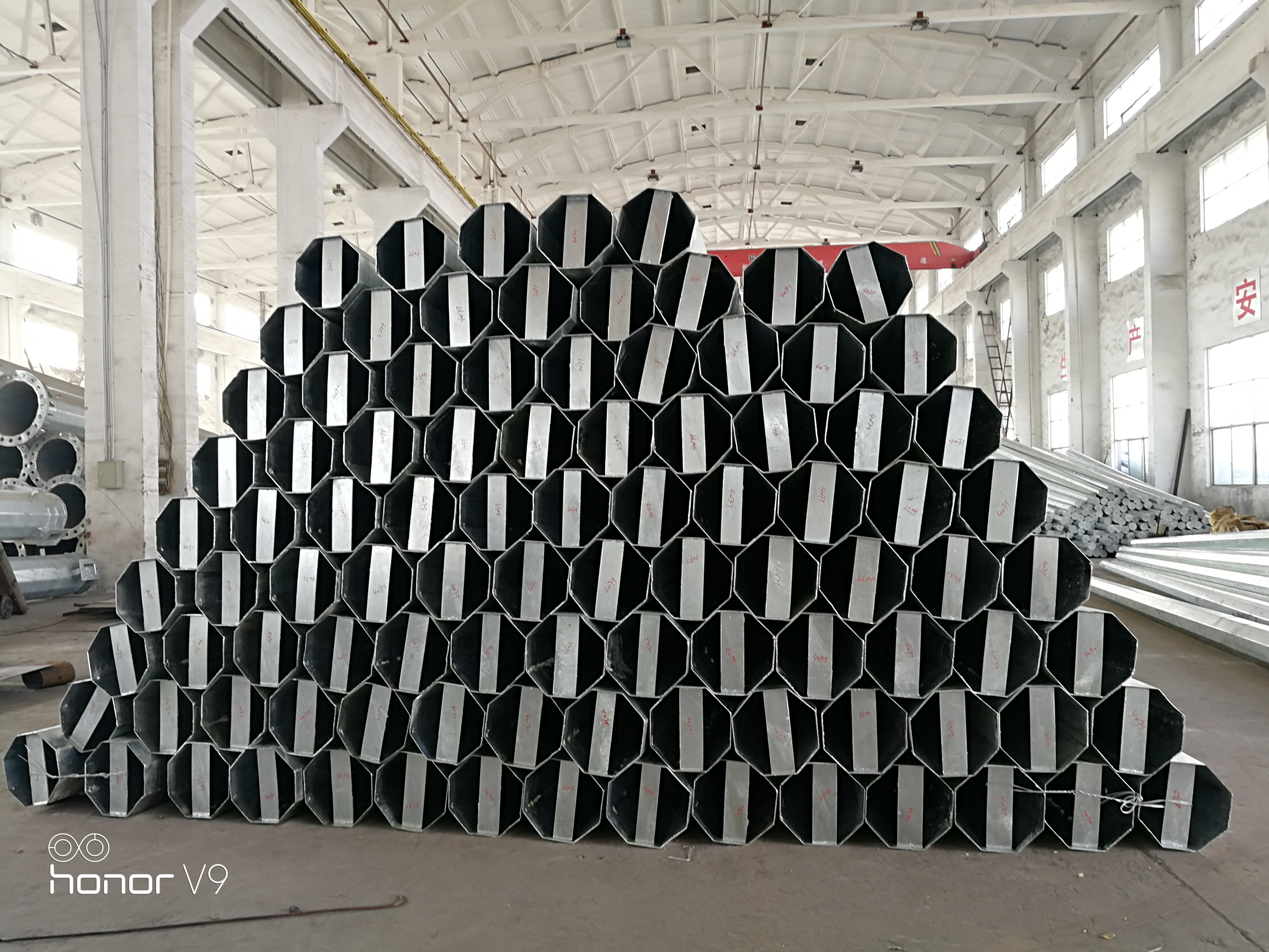 Поляк горячего погружения 40FT 11900mm 3mm толстый гальванизированный восьмиугольный стальной